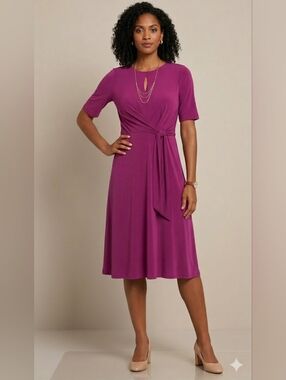 Elegant Purple Midi Dress